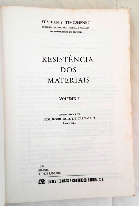 Livros Resistência dos Materiais - Volume 1 e 2