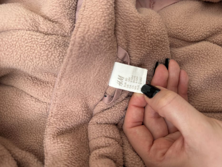 Różowy kombinezon zimowy 80 h&m