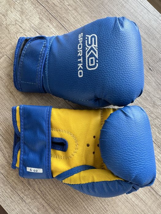 Боксерські рукавички sportko дитячі 6 oz 6-8 років сині для боксу