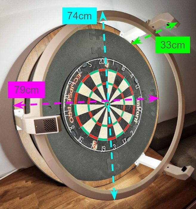 Obręcz do darta do montarzu LED i kamer