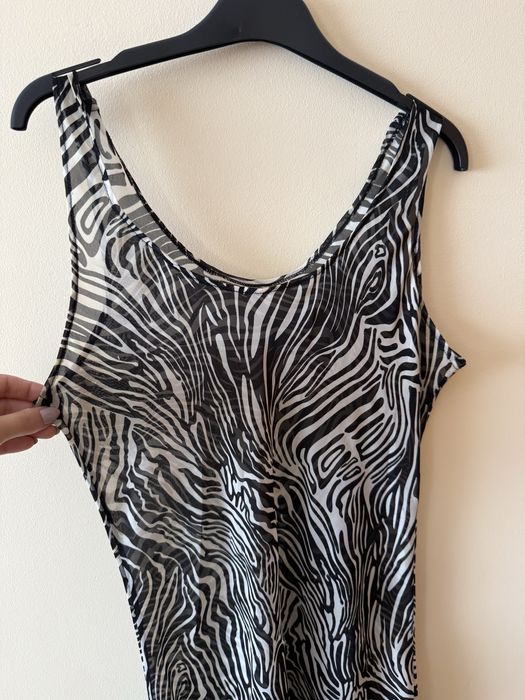 Vestido transparencia S zebra