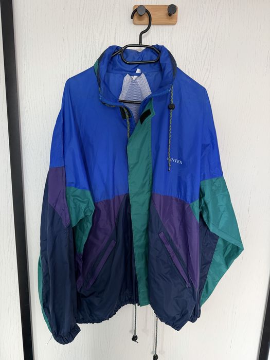 Kolorowa kurtka deszczowka uniwersslna styl vintage idealna na rower spacer wyjazd