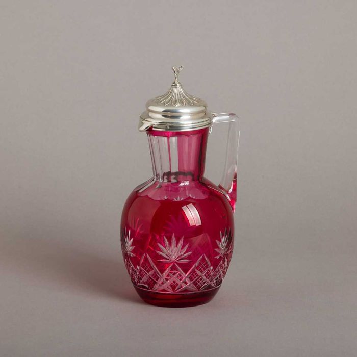 Jarro em cristal e prata