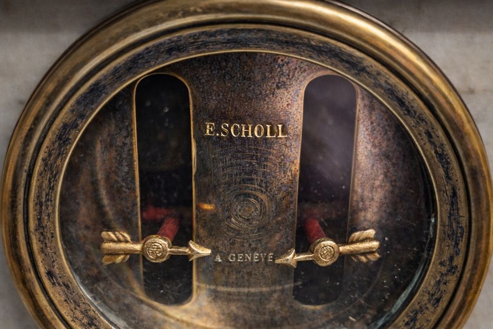 Zabytkowa waga szalkowa – marmur, mosiądz – Genewa – ok. 1883 r.