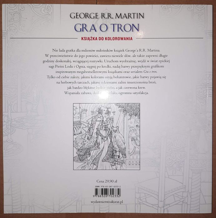 Gra o Tron - nowa ksiazka do kolorowania