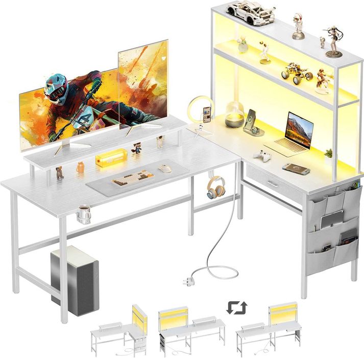 Nowe biurko narożne / gamingowe / blat / stół / 170x100cm / W459!