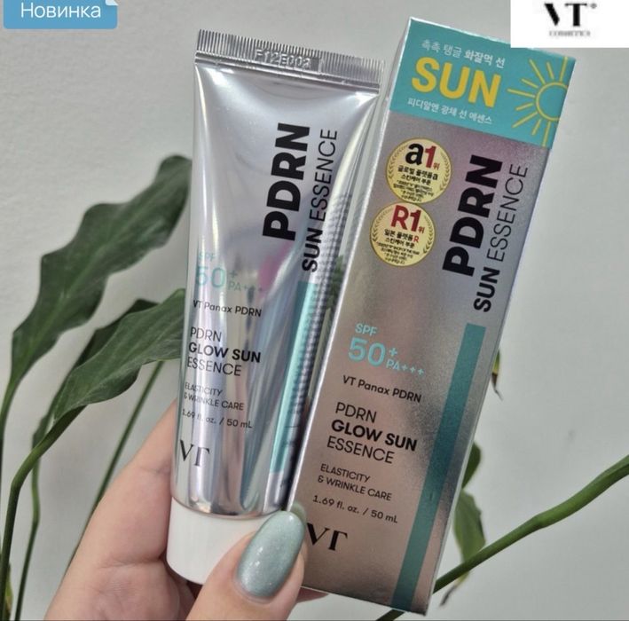 VT COSMETICS PDRN GLOW SUN ESSENCE Сонцезахисна зволожуюча есенція з PDRN 50 мл