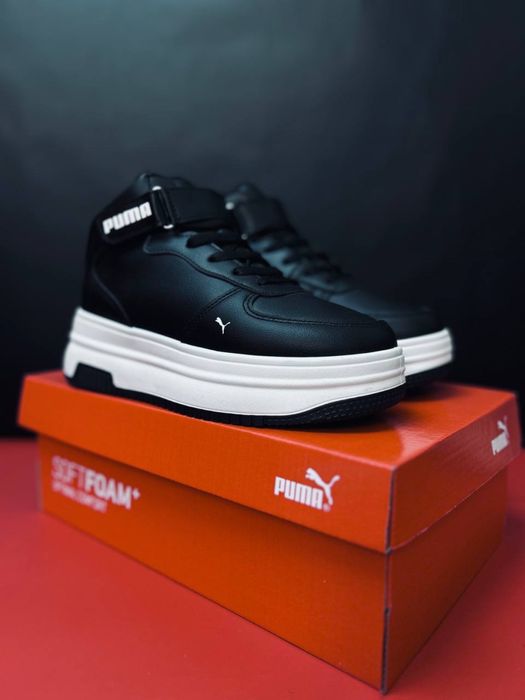 Кожаные кроссовки Пума / зимние красовки Пума / ботинки Puma / Нлвинка