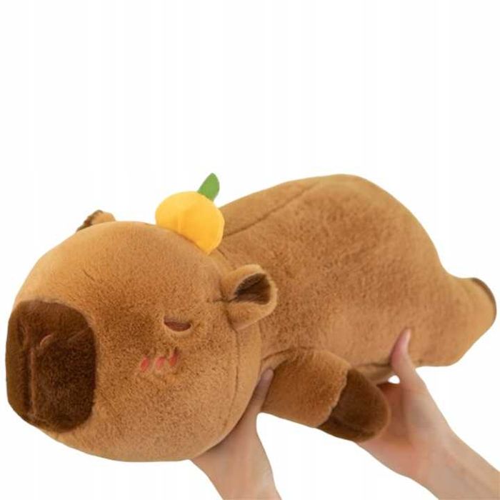 Kapibara z kocem duża maskotka poduszka 3w1