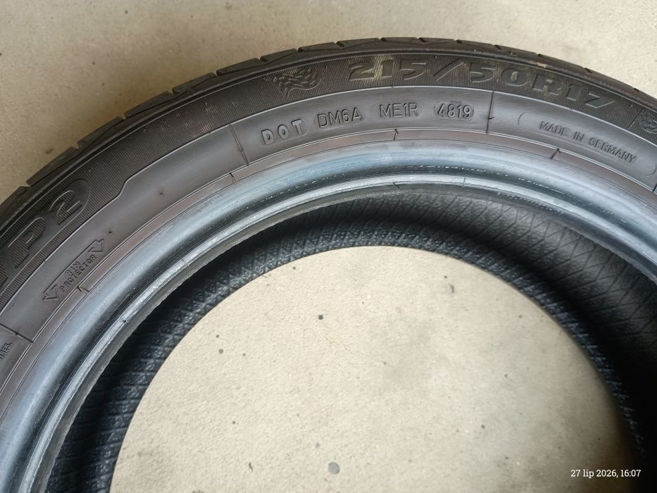 Dwie opony letnie Dębica 215/50 R17 stan bardzo dobry