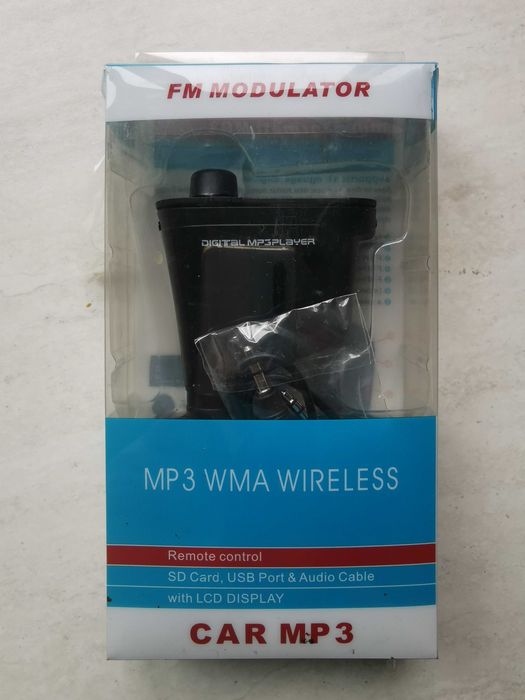 Transmiter samochodowy fm modulator car MP3 wma wireless, nowy