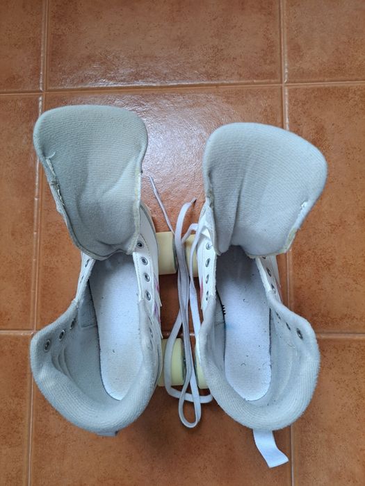 Patins de 4 Rodas QUAD 100 Criança Branco Holográfico - OXELO