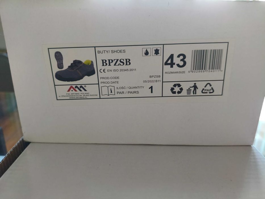 Obuwie robocze rozmiar 43