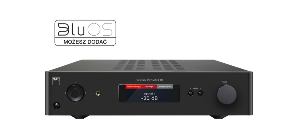 Wzmacniacz NAD C368 wraz z odtwarzaczem kartą BluOS 2i