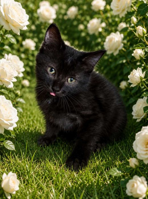 Отдам черного котенка, девочка, 2 месяца