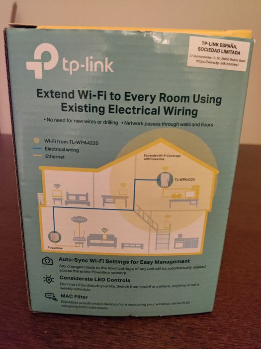 Extensor Wi-Fi Powerline TP-Link AV600 (TL-WPA4220) – Novo