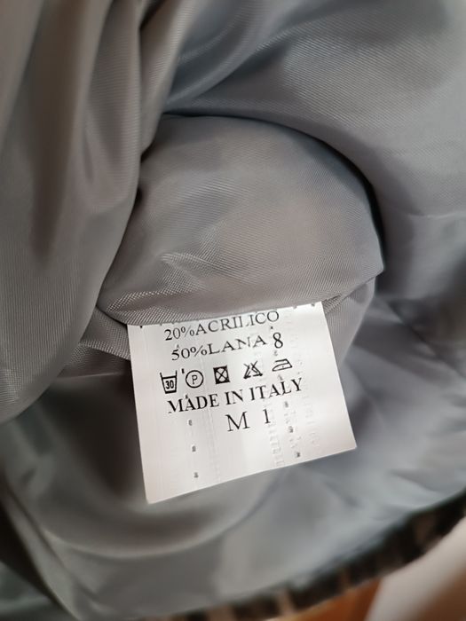 Płaszcz w kratę 50% wełna