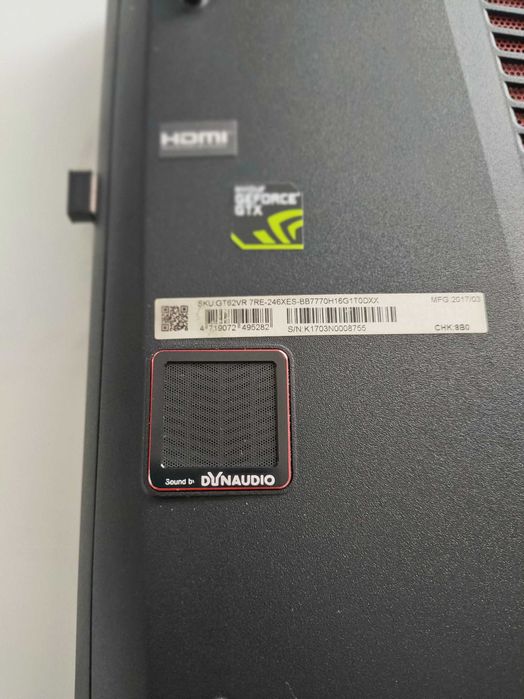 MSI GT62VR 7RE Dominator Pro GTX1070 8GB