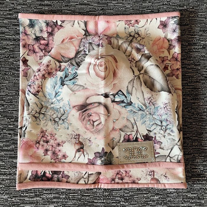 NOWY‼️ Komplet dziewczęcy czapka i komin rozmiar 50‼️ Kwiaty Premium‼️