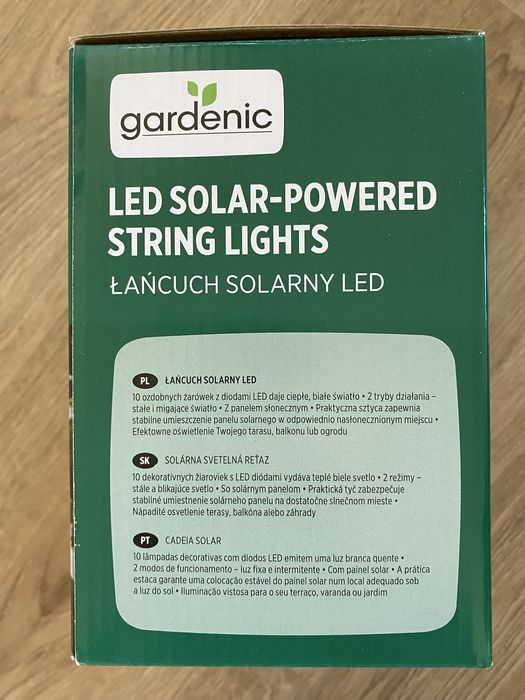 Lancuch solarny led 3.8m 10 lampek gardenic