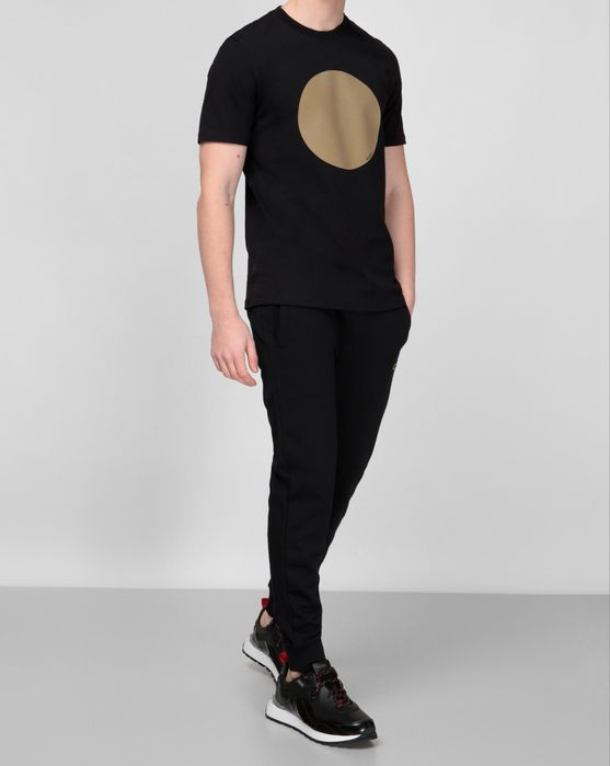Чоловіча чорна футболка HUGO Circle Logo Print T-shirt Doriole