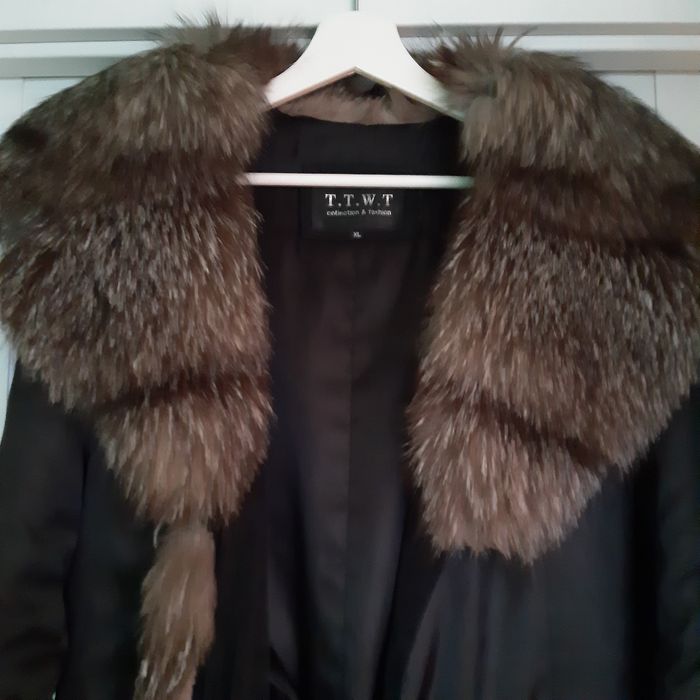 Podpinka z krolika kołnierz i  kaptur z lisa