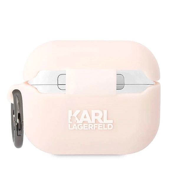 Etui Karl Lagerfeld Silicone Choupette Head 3d na AirPods Pro - różowe
