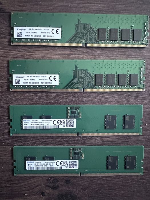 Оперативна пам’ять DDR4 16GB 4800 Samsung / DDR4 16GB 3200 Kingston