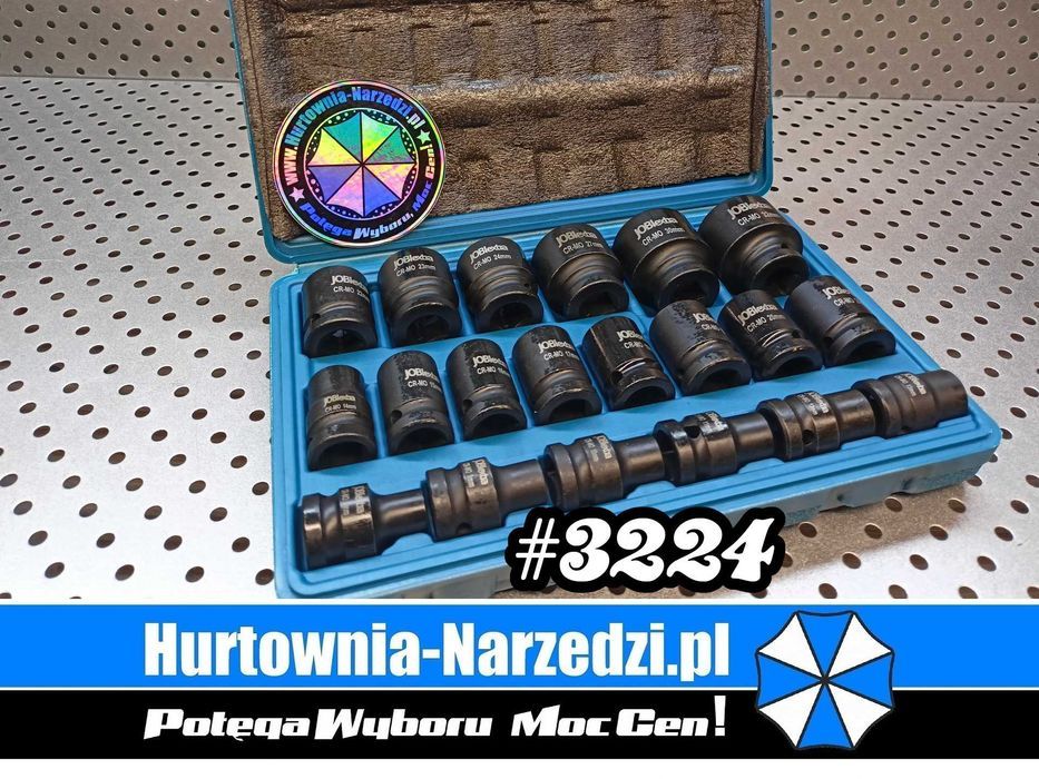 Nasadki udarowe 8-32mm 20szt 1/2" zestaw nasadek klucze nasadowe JOBIextra X1302