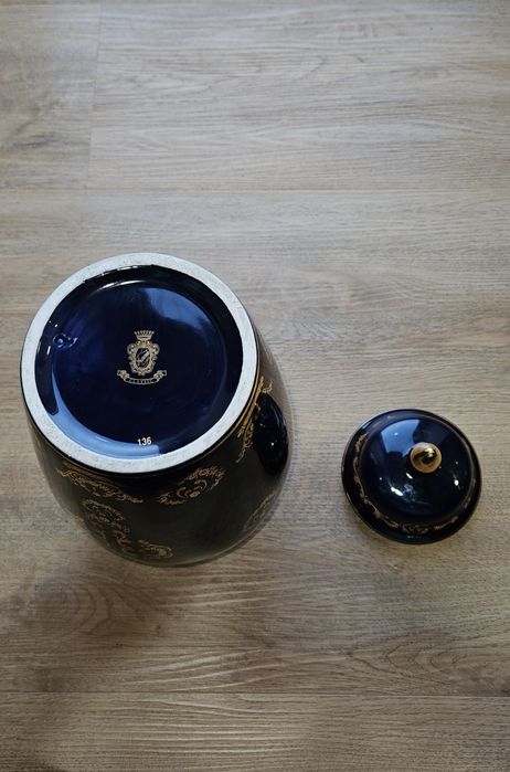 Vaso em porcelana Frazarte azul cobalte
