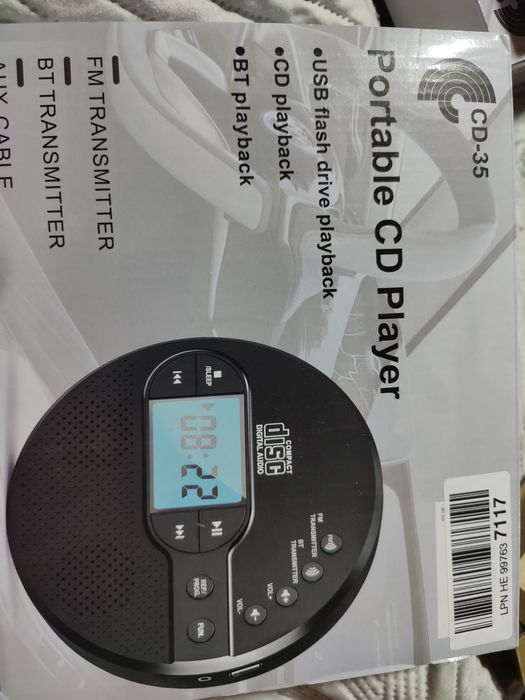 АКЦІЯ!!!  Портативный CD-плеер с Bluetooth 5.1 CD-35 черный с FM-транс