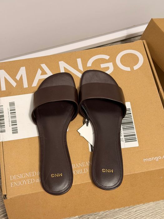 Коричневі тапки mango 40