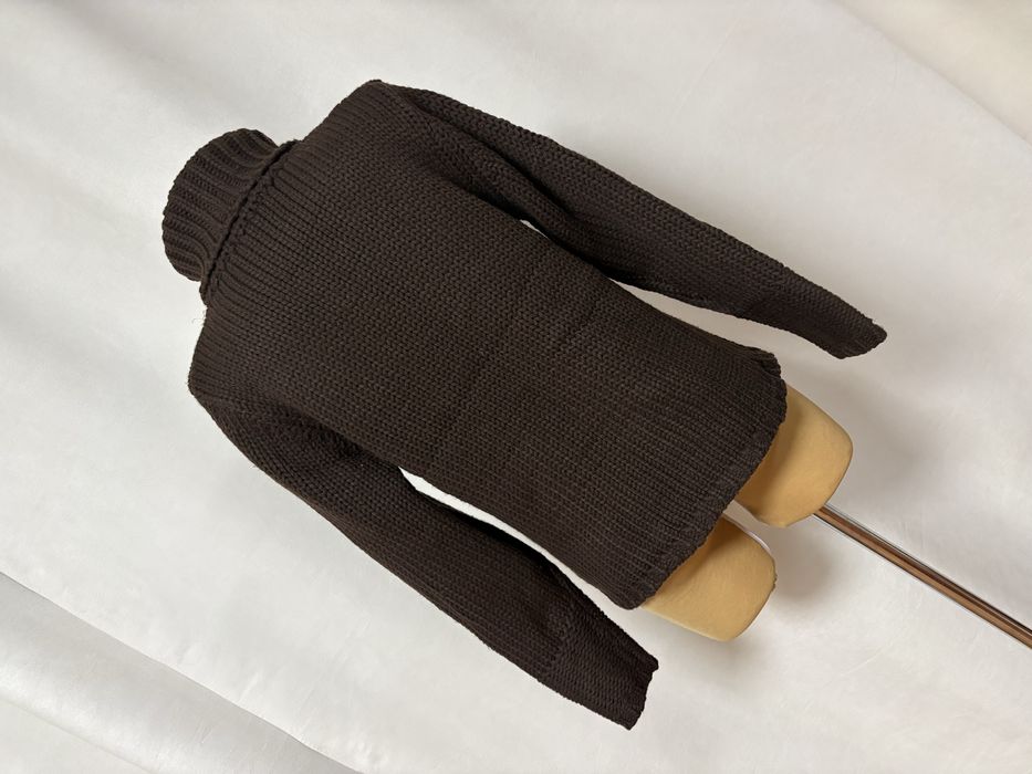 Sweter golf brazowy czekoladowy wełniany gruby M/L, Success