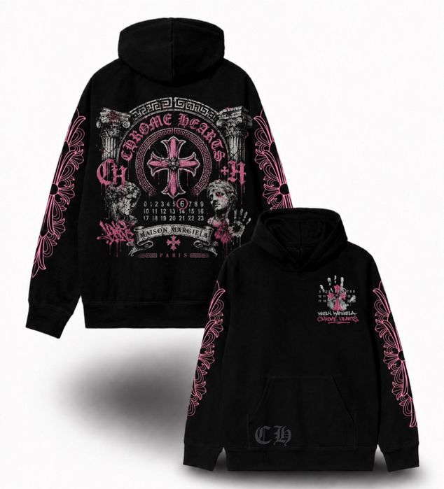 худи кофта толстовка Chrome Hearts x Maison Margiela  Paris Logo унисекс коллаборация Хром Хартс и Мейсон Марджелы  New   Отличный вариант на подарок