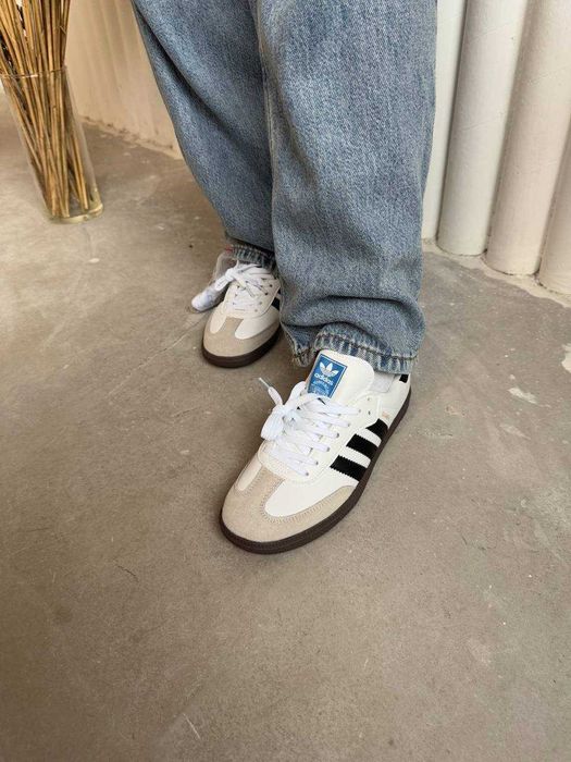 Кросівки Adidas Samba Vegan White Brown Gum premium