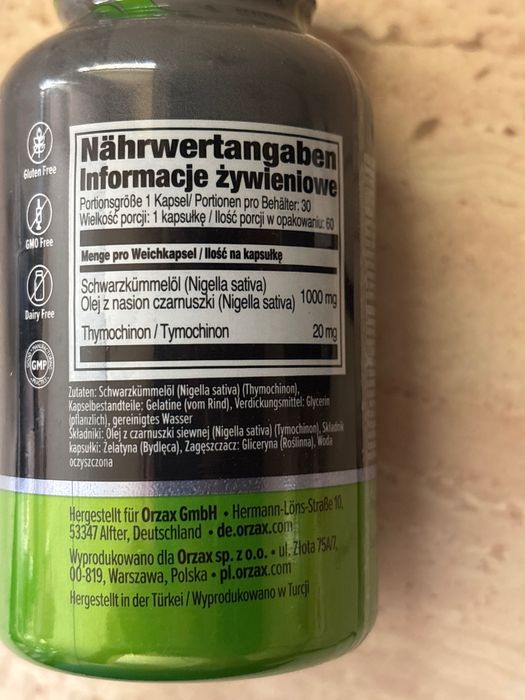 Orzax Olej Z Czarnuski 1000Mg 90Kaps.