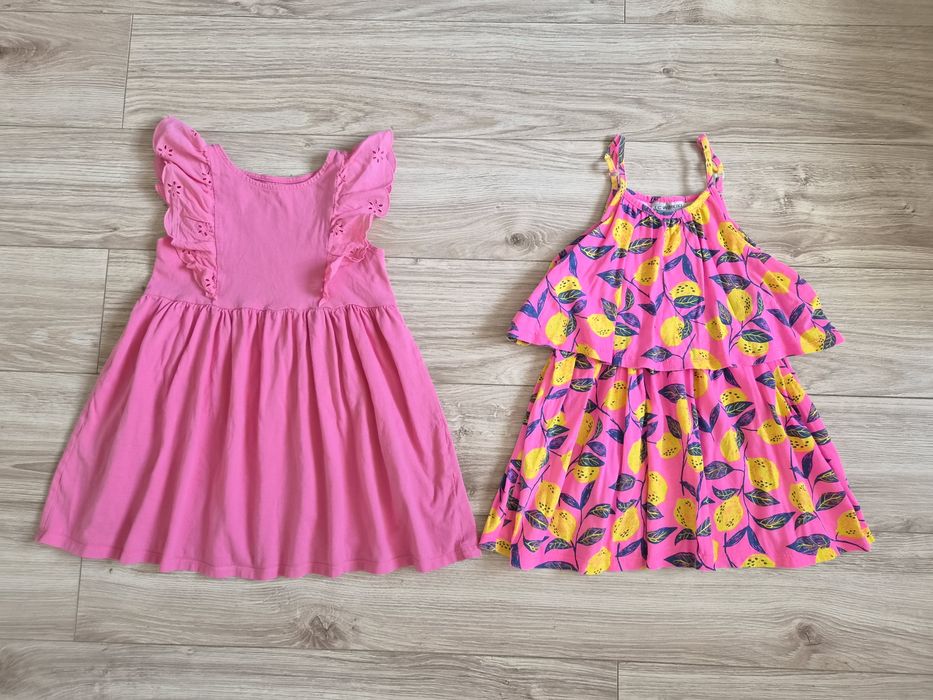 Zestaw komplet 2 szt letnia sukienka lato summer vibes cytrynki falbanki bawełna