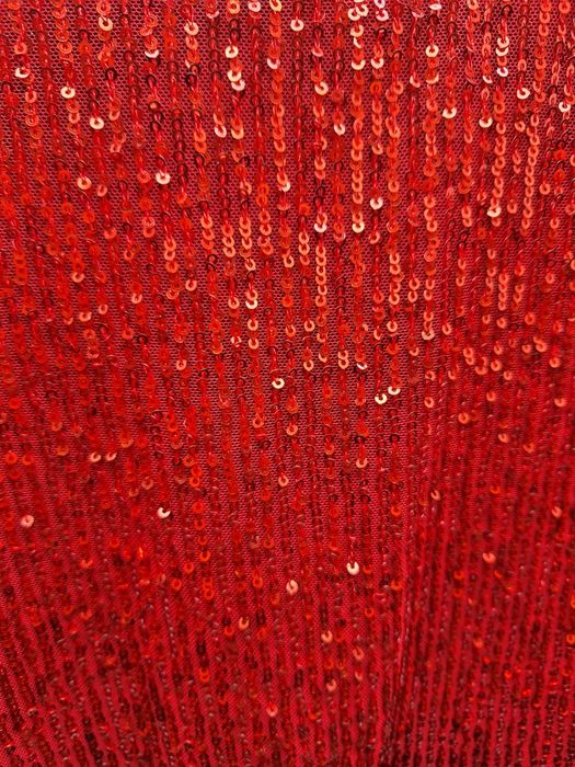 Sukienka dla dziewczynki czarna w czerwone  cekiny,  158/164