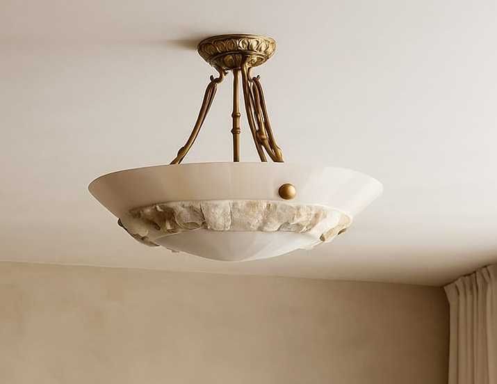 Люстра з натурального каменя в стилі софт на 5 ламп