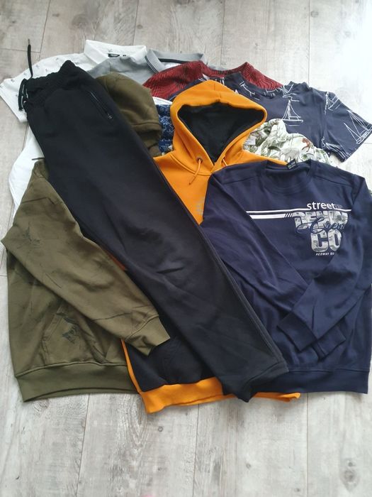Zestaw ubrań męskie chłopięce bluza koszula t-shirt  polo.