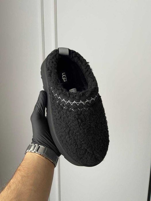 Уггі UGG Tazz Slipper Heritage Braid Black premium зимові з хутром