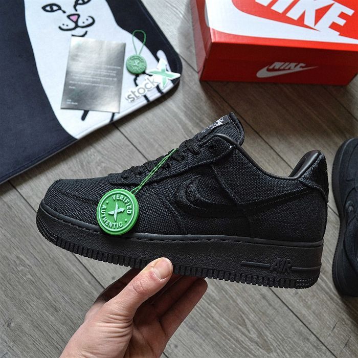 Мужские кроссовки Stussy X Nike Air Force 1 Low 'Black' Premium. 40-45