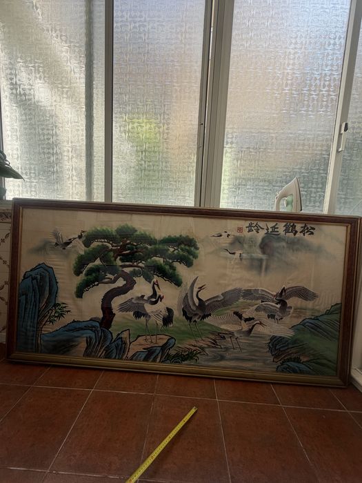 Pinturas de bordados em seda da China antiga.