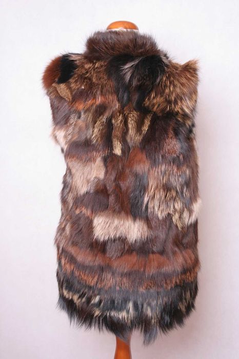 kamizelka z lisów długa