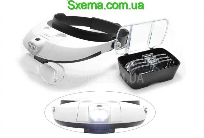 Бинокулярные очки лупы MG-81001G 1.2X-6Х с Led подсветкой