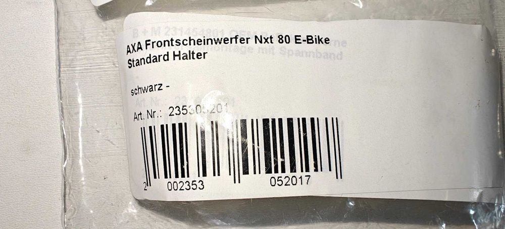 Lampka Przednia AXA Nxt 80-E do Roweru Elektrycznego E-Bike 80 Luksów