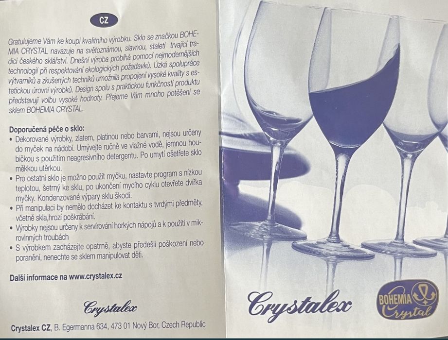 Kieliszki Bastia ze szkła kryształowego Bohemia