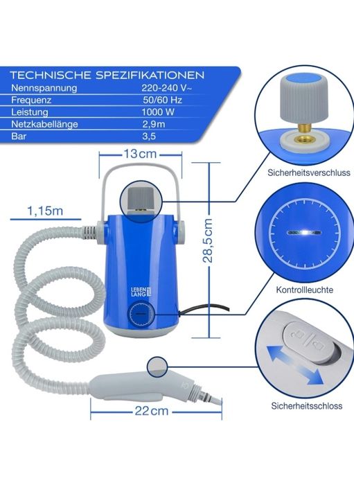 Myjka parowa ręczna 1000w