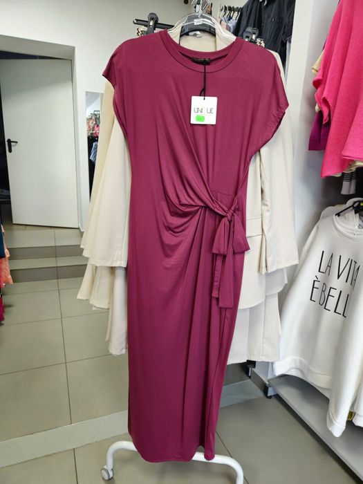 Sukienka maxi S/M bordowa, Italy, cudo !!!