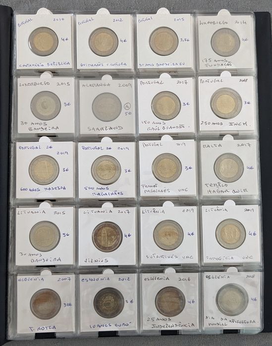 Álbum para 200 moedas comemorativas 2€